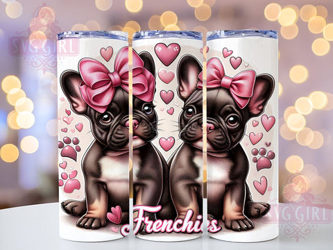 French Bulldogs 20oz Tumbler Wrap Sublimation Design, Straight Tapered Tumbler Wrap, Bulldogs Lovers Tumbler Png, Instant Digital Download Sublimation SvggirlplusArt 