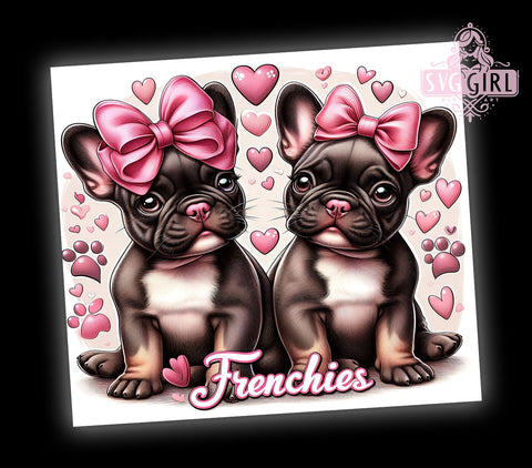 French Bulldogs 20oz Tumbler Wrap Sublimation Design, Straight Tapered Tumbler Wrap, Bulldogs Lovers Tumbler Png, Instant Digital Download Sublimation SvggirlplusArt 