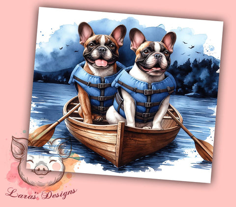 French Bulldogs Watercolor 20oz Tumbler Png, Straight & Tapered Tumbler Png, Bulldogs Tumbler Png, Digital Download PNG Sublimation Lara' s Designs 