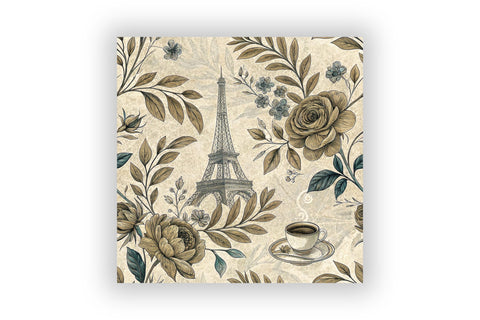 French Café Digital Paper Pack, Parisian Seamless Patterns, Scrapbooking & Printable Crafts Digital Pattern FloridPrintables 