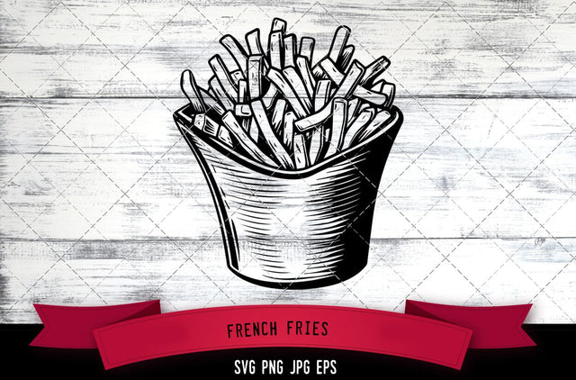 French Fries Vector Bundle - JPG, SVG, PNG, EPS - Digital Download with Commercial License for Cricut, Silhouette, Scan N Cut Crafting SVG Loveleen Kaur 