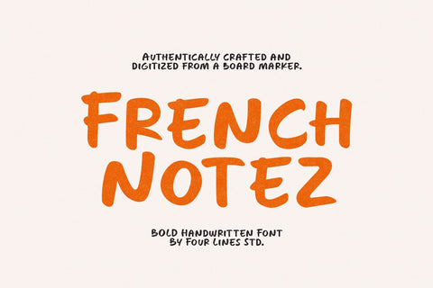 French Notez – A Handwritten Font Font Four Lines Std. 