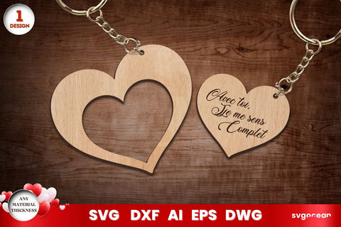 French Valentine's Day Keychains SVG SvgOcean 