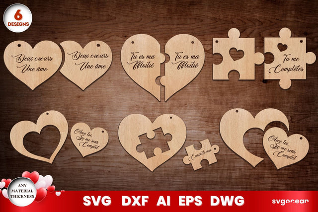 French Valentine's Day Keychains SVG SvgOcean 