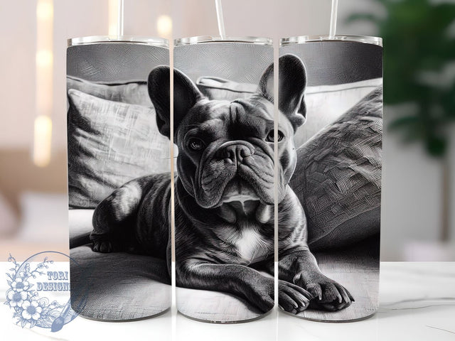Frenchie Mom Dog Breed Tumbler, French Bulldog Gift, Dog Breed Art, Frenchie Mom Present, Bulldog Lover Gift, Pet Portrait Design, Dog Owner Gift Sublimation ToriDesigns 