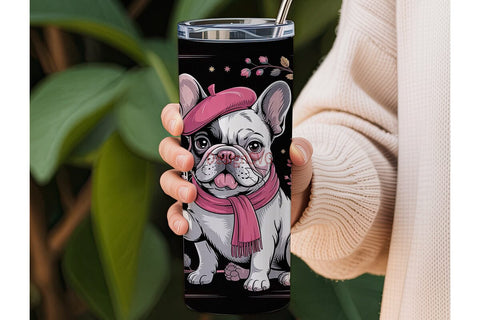 Frenchie Tumbler Wrap PNG Sublimation DesignSVG 