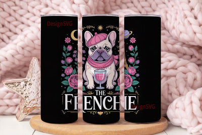 Frenchie Tumbler Wrap PNG Sublimation DesignSVG 