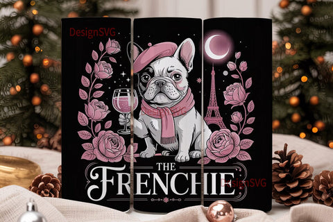 Frenchie Tumbler Wrap PNG Sublimation DesignSVG 