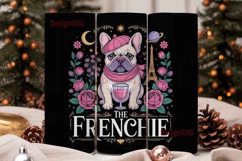 Frenchie Tumbler Wrap PNG Sublimation DesignSVG 