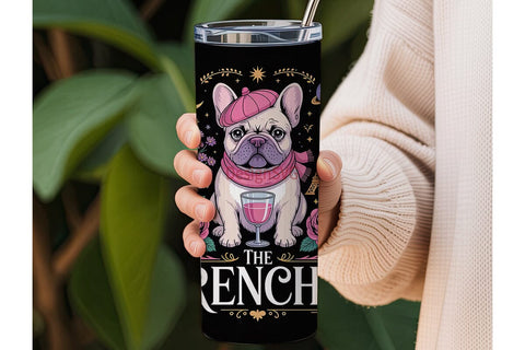 Frenchie Tumbler Wrap PNG Sublimation DesignSVG 