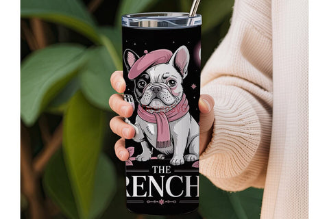 Frenchie Tumbler Wrap PNG Sublimation DesignSVG 