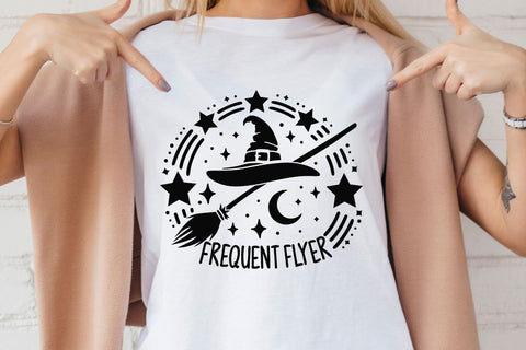 Frequent Flyer| Funny Halloween Witch SVG Cutting Files. SVG CosmosFineArt 