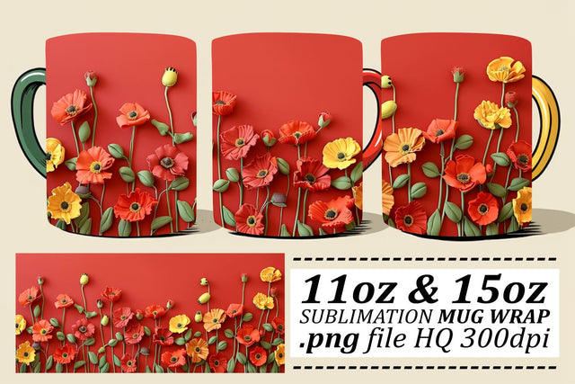 Fresh Blossom Cup Wrap - Sublimated Beauty for Mugs Sublimation afrosvg 