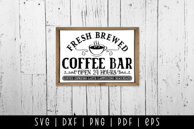 Fresh Brewed Coffee Bar, Vintage Coffee Sign SVG SVG CraftLabSVG 