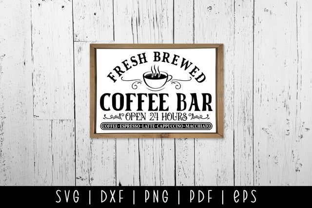 Fresh Brewed Coffee Bar, Vintage Coffee Sign SVG SVG CraftLabSVG 