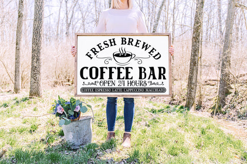 Fresh Brewed Coffee Bar, Vintage Coffee Sign SVG SVG CraftLabSVG 