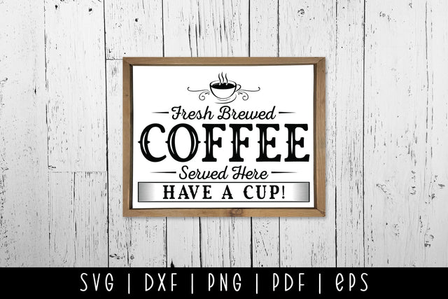 Fresh Brewed Coffee SVG, Vintage Coffee Sign SVG SVG CraftLabSVG 