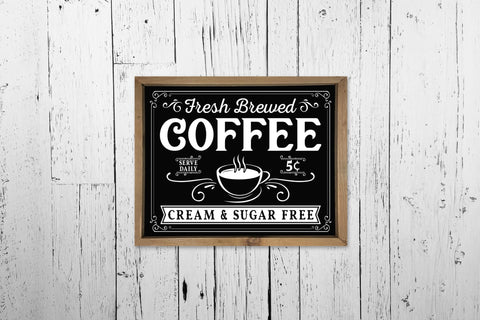 Fresh Brewed Coffee | Vintage Coffee Sign SVG SVG CraftLabSVG 