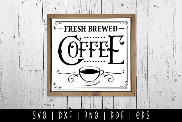 Fresh Brewed Coffee, Vintage Coffee Sign SVG SVG CraftLabSVG 