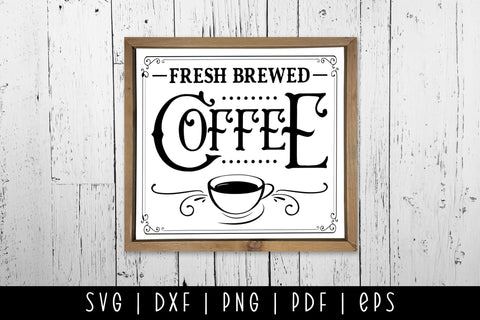 Fresh Brewed Coffee, Vintage Coffee Sign SVG SVG CraftLabSVG 