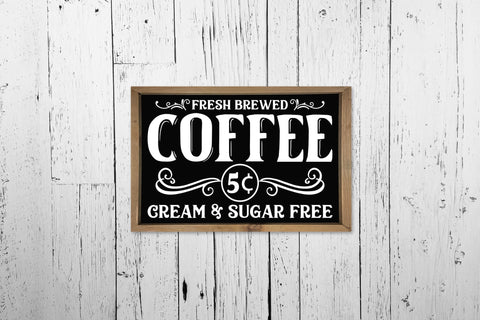 Fresh Brewed Coffee | Vintage Coffee Sign SVG SVG CraftLabSVG 
