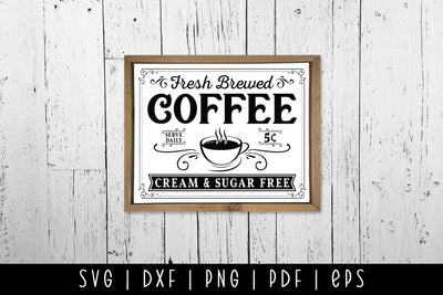 Fresh Brewed Coffee | Vintage Coffee Sign SVG SVG CraftLabSVG 
