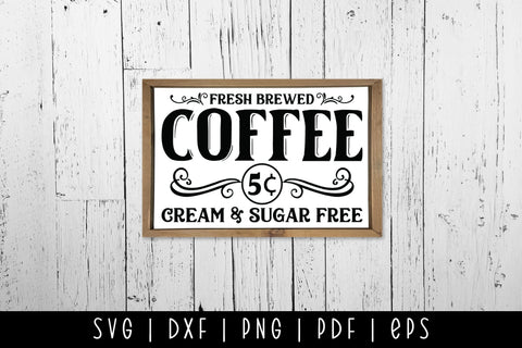 Fresh Brewed Coffee | Vintage Coffee Sign SVG SVG CraftLabSVG 