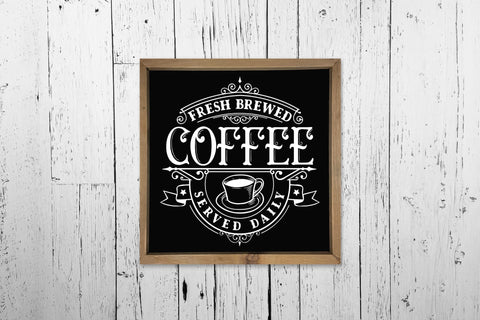 Fresh Brewed Coffee, Vintage Coffee Sign SVG SVG CraftLabSVG 