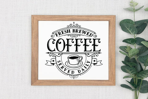 Fresh Brewed Coffee, Vintage Coffee Sign SVG SVG CraftLabSVG 