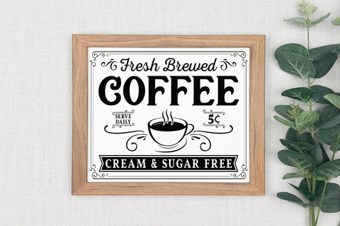 Fresh Brewed Coffee | Vintage Coffee Sign SVG SVG CraftLabSVG 