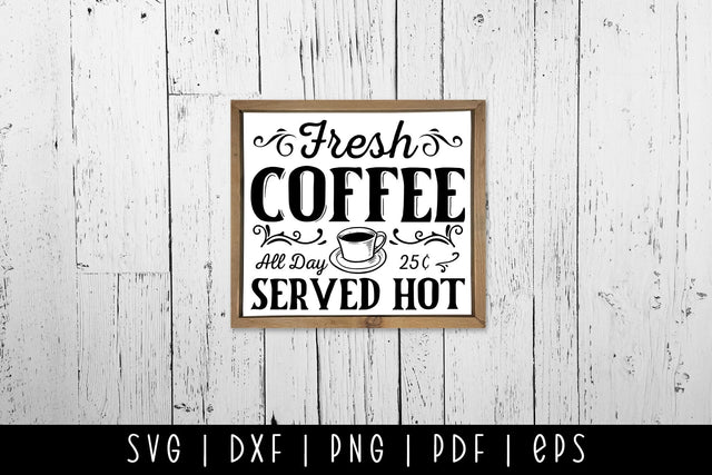 Fresh Coffee - Vintage Coffee Sign SVG SVG CraftLabSVG 