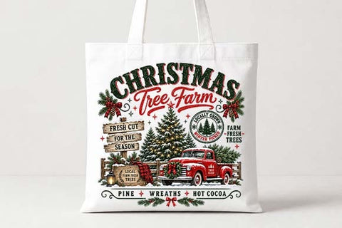 Fresh Cut Christmas Tree Farm PNG SVG BillahCrafts 