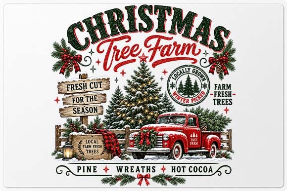 Fresh Cut Christmas Tree Farm PNG SVG BillahCrafts 