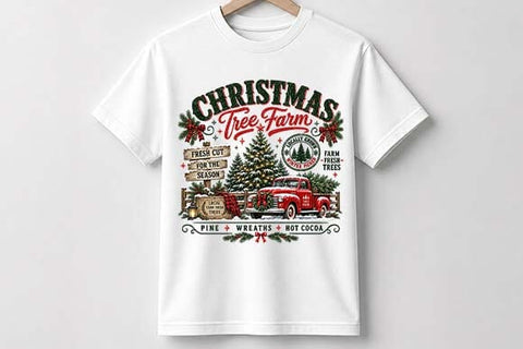 Fresh Cut Christmas Tree Farm PNG SVG BillahCrafts 