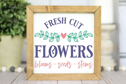 Fresh Cut Flowers SVG | Spring Sign Cut File SVG B Renee Design 