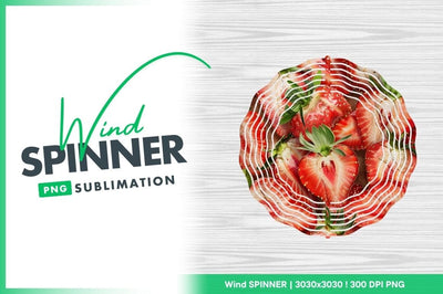 Fresh Cut Strawberries Wind Spinner Round Png Sublimation Regulrcrative 