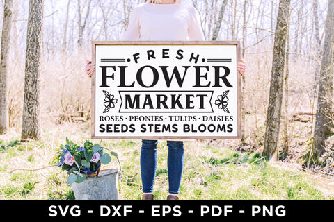 Fresh Flower Market, Farmhouse Sign SVG SVG CraftLabSVG 