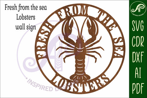 Fresh from the sea lobster wall art sign, SVG file SVG APInspireddesigns 