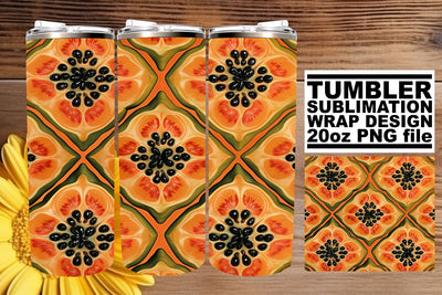 Fresh Fruit Patterned Tumbler Wrap Art Sublimation afrosvg 