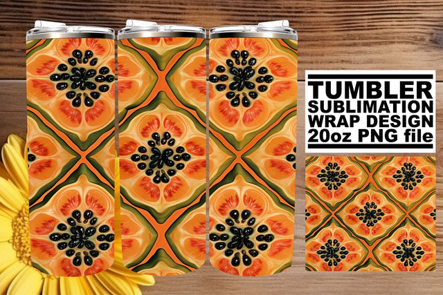 Fresh Fruit Patterned Tumbler Wrap Art Sublimation afrosvg 