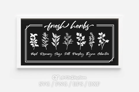 Fresh Herbs Svg, Herbs Svg, Kitchen Svg, Farmhouse Svg, Garden Svg, Leaves Svg SVG Artinrhythm shop 