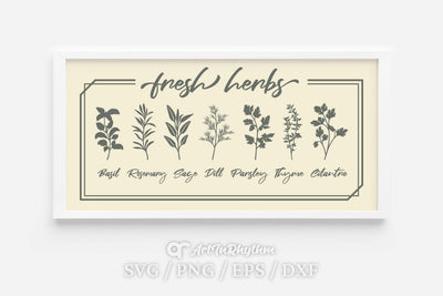 Fresh Herbs Svg, Herbs Svg, Kitchen Svg, Farmhouse Svg, Garden Svg, Leaves Svg SVG Artinrhythm shop 