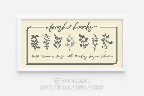Fresh Herbs Svg, Herbs Svg, Kitchen Svg, Farmhouse Svg, Garden Svg, Leaves Svg SVG Artinrhythm shop 