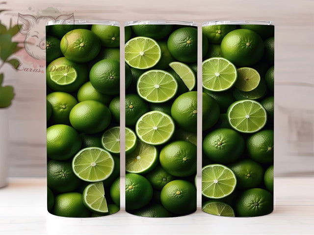 Fresh Lime Citrus 20oz Tumbler Wrap, Citrus Tumbler Design, 20oz Sublimation Wrap, Tropical Drinkware, Green Fruit Tumbler, Summer Vibes Tumbler, Fresh Lime Pattern Sublimation Lara' s Designs 