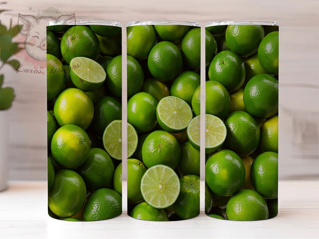 Fresh Lime Citrus 20oz Tumbler Wrap, Citrus Tumbler Design, 20oz Sublimation Wrap, Tropical Drinkware, Green Fruit Tumbler, Summer Vibes Tumbler, Fresh Lime Pattern Sublimation Lara' s Designs 