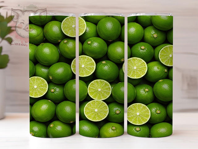 Fresh Lime Citrus 20oz Tumbler Wrap, Citrus Tumbler Design, 20oz Sublimation Wrap, Tropical Drinkware, Green Fruit Tumbler, Summer Vibes Tumbler, Fresh Lime Pattern Sublimation Lara' s Designs 