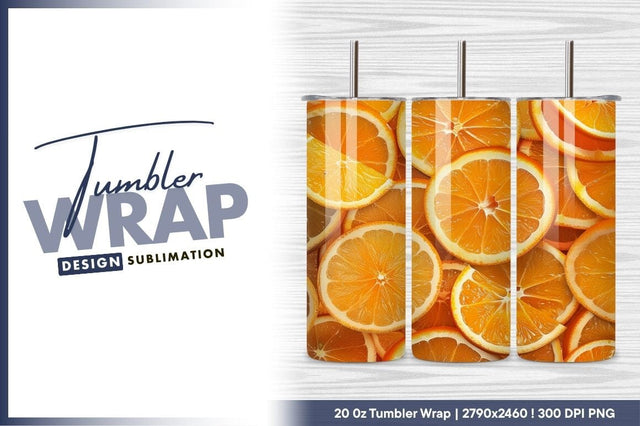 Fresh Orange Slice Arrangement Tumbler Png Sublimation Regulrcrative 