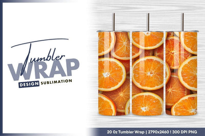Fresh Orange Slice Background Texture Png Tumbler Sublimation Regulrcrative 