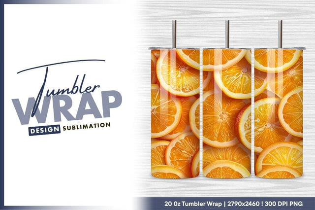 Fresh Orange Slices Background Tumbler Png Texture Sublimation Regulrcrative 