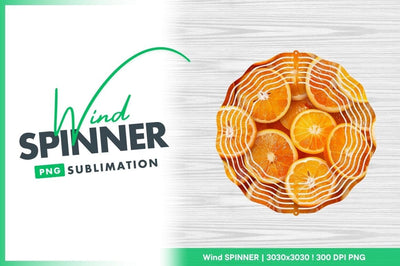 Fresh Orange Slices Background Wind Spinner Round Png Sublimation Regulrcrative 
